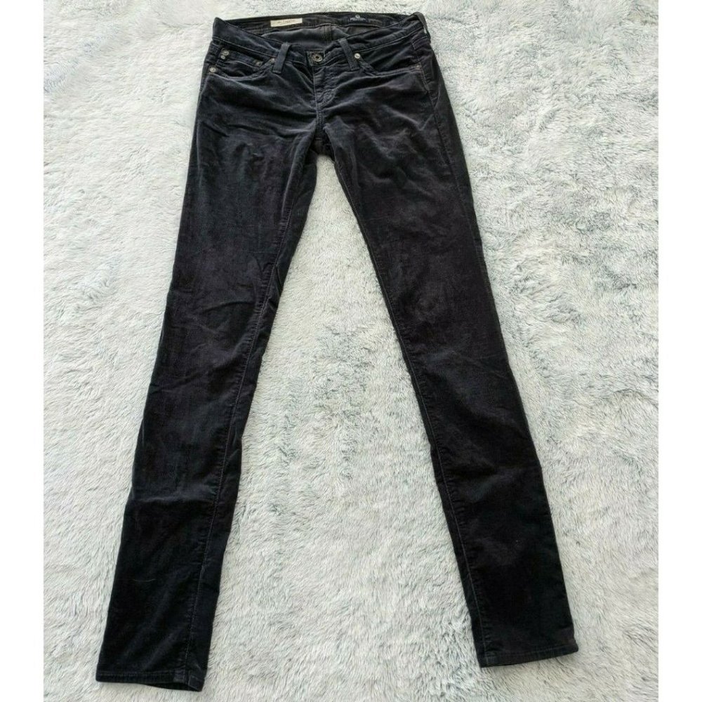 AG Adriano Goldschmied Size 25R Women the legging super skinny black velvet Pant - Picture 12 of 12